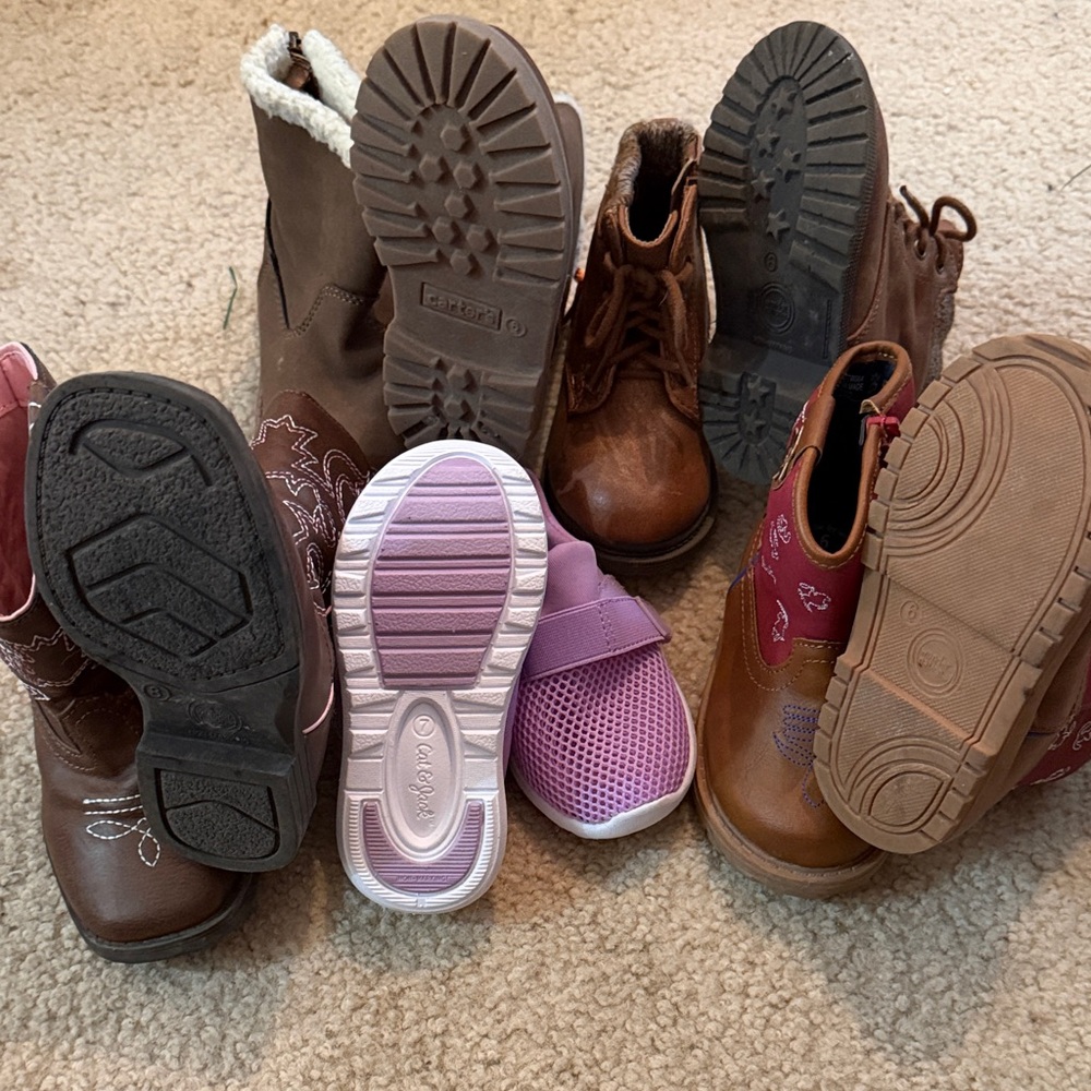 Cat & Jack Brown and Pink Kids Boots Collection